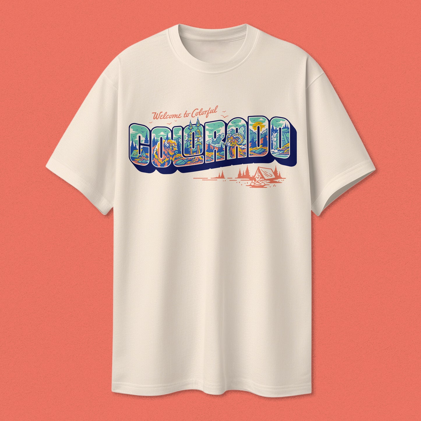 WELCOME TO COLORADO TEE - CREAM