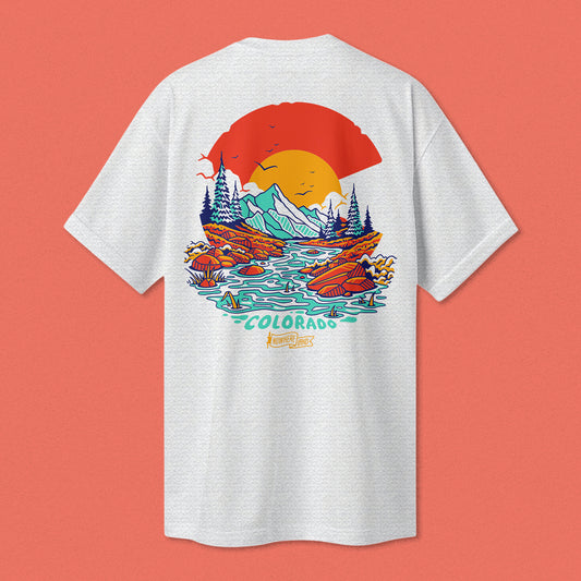 LOST IN COLORADO TEE - HEATHER WHITE