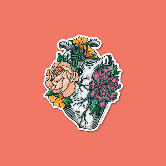 FLORAL HEART - STICKER