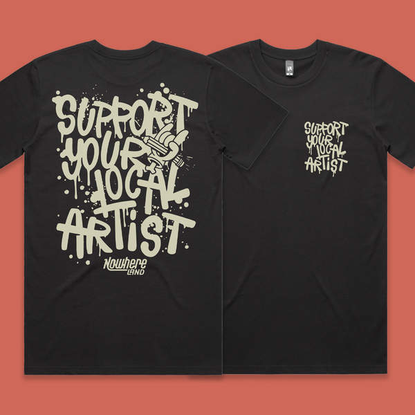 SUPPORT ARTISTS TEE - CHARCOAL