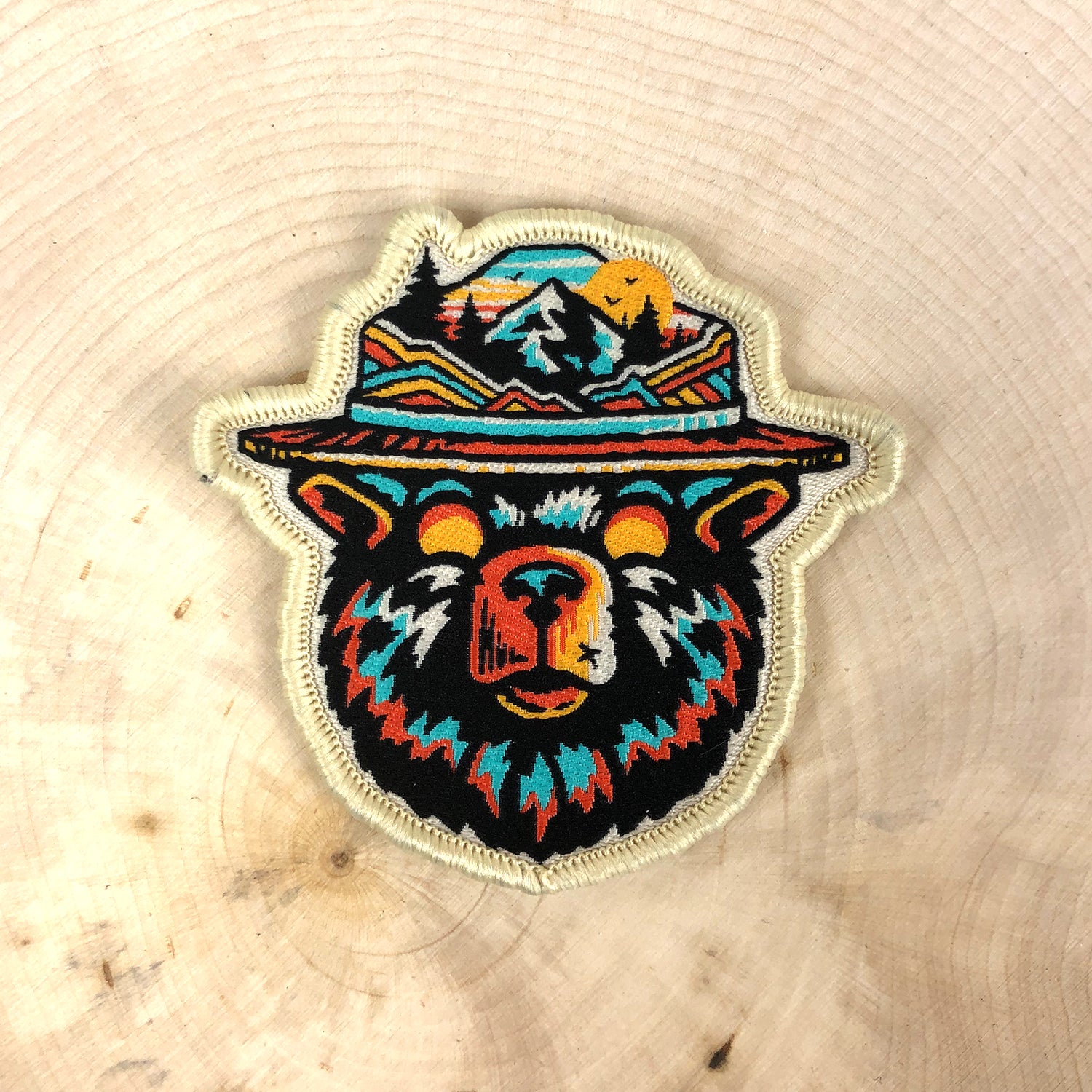 Mountain Forest Bear Patches, Sew on Patches for Jackets, Hats